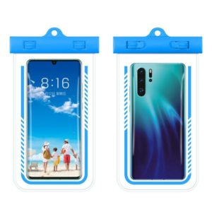 2PCS Diving Swimming Transparent TPU Mobile Phone Waterproof Case(Light Blue) (OEM)