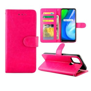 For OPPO Realme V3 Crazy Horse Texture Leather Horizontal Flip Protective Case with Holder & Card Slots & Wallet & Photo Frame(Rose Red) (OEM)