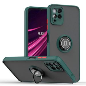 For T-Mobile REVVL 6 Pro 5G Q Shadow 1 Series TPU + PC Phone Case with Ring(Dark Green) (OEM)