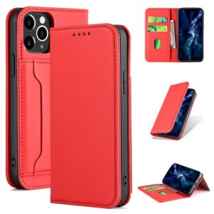 For iPhone 12 / 12 Pro Strong Magnetism Shockproof Horizontal Flip Liquid Feel Leather Case with Holder & Card Slots & Wallet(Red) (OEM)
