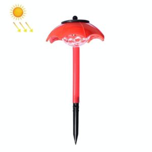 Solar Lawn Umbrella Light Outdoor Rainproof Light Control Garden Decoration Landscape Light(Red) (OEM)