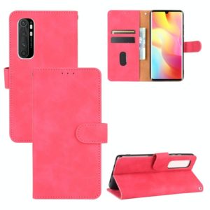For Xiaomi Mi Note 10 Lite Solid Color Skin Feel Magnetic Buckle Horizontal Flip Calf Texture PU Leather Case with Holder & Card Slots & Wallet(Rose Red) (OEM)