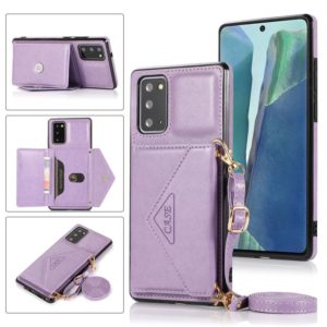 For Samsung Galaxy Note20 Multi-functional Cross-body Card Bag TPU+PU Back Cover Case with Holder & Card Slot & Wallet(Purple) (OEM)
