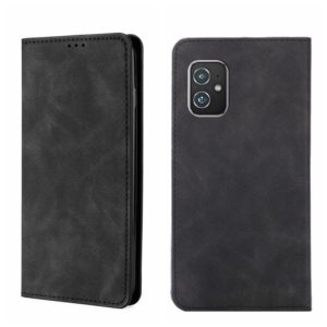 For Asus Zenfone 8 Skin Feel Magnetic Flip Leather Phone Case(Black) (OEM)