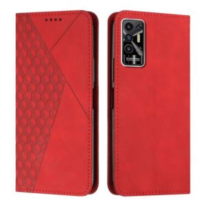 For Tecno Pova 2 Diamond Splicing Skin Feel Magnetic Leather Phone Case(Red) (OEM)