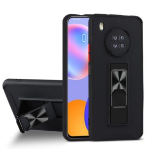 For Huawei Y9a Dual-color Skin Feel TPU + PC Magnetic Shockproof Case with Invisible Holder(Black) (OEM)