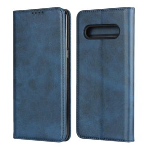 For LG V60 ThinQ 5G Calf Texture Magnetic Horizontal Flip Leather Case with Holder & Card Slots & Wallet(Blue) (OEM)