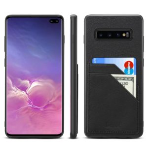 For Galaxy S10 Plus Denior V1 Luxury Car Cowhide Leather Protective Case with Double Card Slots(Black) (Denior) (OEM)