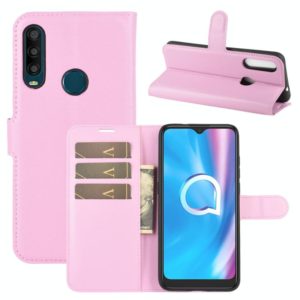 For Alcatel 1SE 2020 Litchi Texture Horizontal Flip Protective Case with Holder & Card Slots & Wallet(Pink) (OEM)
