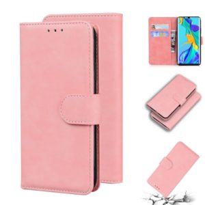 For Huawei P30 Pro Skin Feel Pure Color Flip Leather Phone Case(Pink) (OEM)