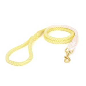 Gradient Dyed Woven Cotton Rope Pet Collar Neck Sleeve Leash(Pear Yellow) (OEM)