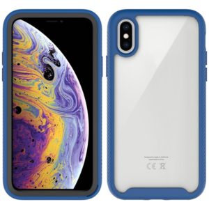 For iPhone X Starry Sky Solid Color Series Shockproof PC + TPU Protective Case(Royal Blue) (OEM)