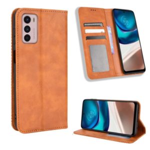 For Motorola Moto G42 Magnetic Buckle Retro Texture Leather Phone Case(Brown) (OEM)
