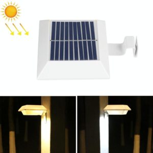12 LED Solar Outdoor Railing Stair Square Wall Light(White Shell-Warm Light) (OEM)