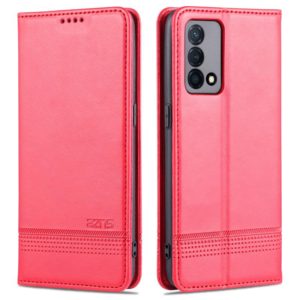 For OPPO K9 5G AZNS Magnetic Calf Texture Horizontal Flip Leather Case with Card Slots & Holder & Wallet(Red) (AZNS) (OEM)