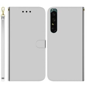 For Sony Xperia 1 IV Imitated Mirror Surface Horizontal Flip Leather Phone Case(Silver) (OEM)