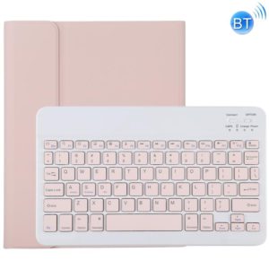 TG11B Detachable Bluetooth Pink Keyboard + Microfiber Leather Tablet Case for iPad Pro 11 inch (2020), with Pen Slot & Holder (Pink) (OEM)