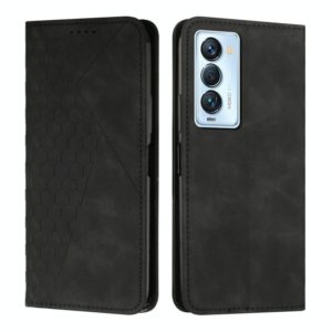 For Tecno Camon 18 Premier Diamond Splicing Skin Feel Magnetic Leather Phone Case(Black) (OEM)