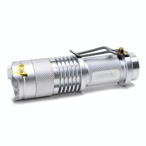 2 PCS Mini Zoom LED Flashlight Dual-Purpose Retractable Flashlight(Silver) (OEM)