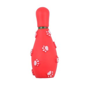 4 PCS Christmas Pet Footprints Bowling Ball Sounding Toy Dog Bite-Resistant Teething Vinyl Toy, Size： 14.5x6cm(Red) (OEM)