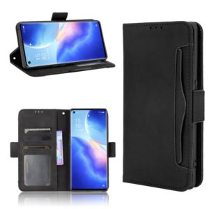 For OPPO Reno5 Pro+ 5G / Find X3 Neo Skin Feel Calf Pattern Horizontal Flip Leather Case with Holder & Card Slots & Photo Frame(Black) (OEM)