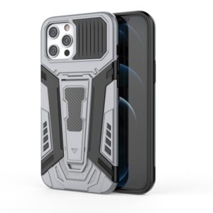 For iPhone 12 Pro Max War Chariot Series Armor All-inclusive Shockproof PC + TPU Protective Case with Invisible Holder(Grey) (OEM)