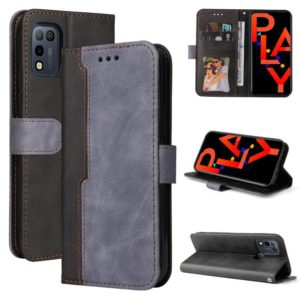 For Infinix Hot 10 Play Business Stitching-Color Horizontal Flip PU Leather Case with Holder & Card Slots & Photo Frame(Grey) (OEM)