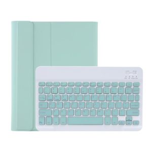 C-098B Candy Color Skin Feel Texture Bluetooth Keyboard Leather Case with Pen Holder For iPad Air 4 10.9 2020 / Air 5 10.9 2022 (Light Green) (OEM)