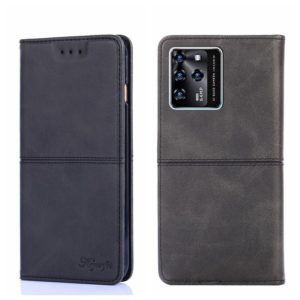 For ZTE Blade V30 Cow Texture Magnetic Horizontal Flip Leather Phone Case(Black) (OEM)
