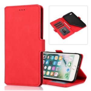 For iPhone 8 Plus / 7 Plus Retro Magnetic Closing Clasp Horizontal Flip Leather Case with Holder & Card Slots & Photo Frame & Wallet(Red) (OEM)