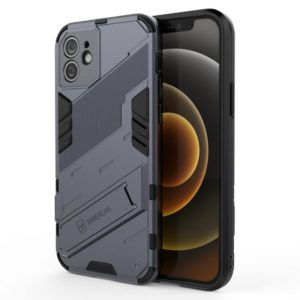 For iPhone 12 Punk Armor 2 in 1 PC + TPU Shockproof Case with Invisible Holder(Grey) (OEM)
