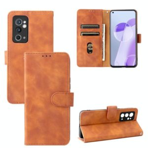 For OnePlus 9RT 5G Skin Feel Magnetic Buckle Calf Texture PU Phone Case(Brown) (OEM)