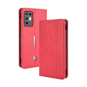 For ZTE nubia Red Magic 6R Magnetic Buckle Retro Crazy Horse Texture Horizontal Flip Leather Case with Holder & Card Slots & Photo Frame(Red) (OEM)