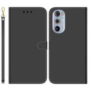 For Motorola Edge 30 Pro Imitated Mirror Surface Horizontal Flip Leather Phone Case(Black) (OEM)