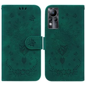 For Infinix Note 11 Butterfly Rose Embossed Leather Phone Case(Green) (OEM)