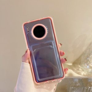For Huawei Mate 30 Transparent Card Slot TPU Phone Case(Pink) (OEM)