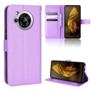 For Sharp Aquos R7 Diamond Texture Leather Phone Case(Purple) (OEM)