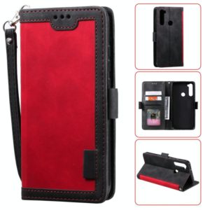 For Xiaomi Redmi Note 8T Retro Splicing Horizontal Flip Leather Case with Card Slots & Holder & Wallet(Red) (OEM)