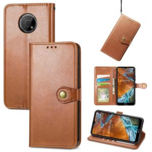 For Nokia G300 Solid Color Leather Buckle Phone Case(Brown) (OEM)