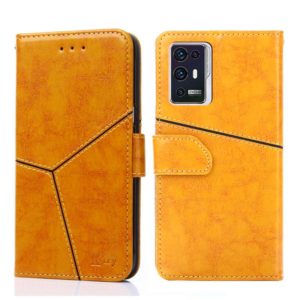 For ZTE Axon 30 Pro Geometric Stitching Horizontal Flip Leather Phone Case(Yellow) (OEM)