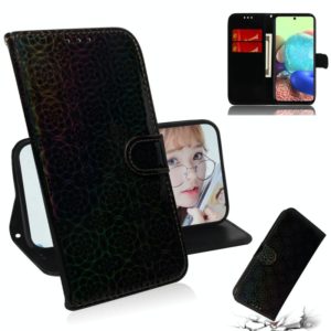 For Samsung Galaxy A71 5G Solid Color Colorful Magnetic Buckle Horizontal Flip PU Leather Case with Holder & Card Slots & Wallet & Lanyard(Black) (OEM)