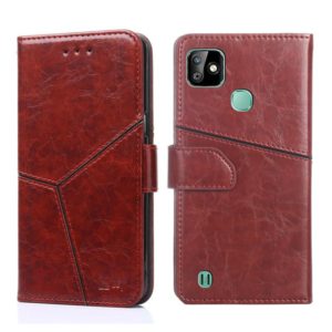 For Infinix Smart HD 2021 X612 Geometric Stitching Horizontal Flip Leather Phone Case(Dark Brown) (OEM)