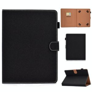 For 10 inch Solid Color Tablet PC Universal Magnetic Horizontal Flip Leather Case with Card Slots & Holder(Black) (OEM)