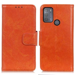 For Motorola Moto G50 Nappa Texture Horizontal Flip Leather Case with Holder & Card Slots & Wallet(Orange) (OEM)