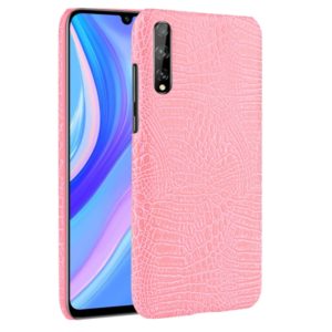 For Huawei Y8p Shockproof Crocodile Texture PC + PU Case(Pink) (OEM)