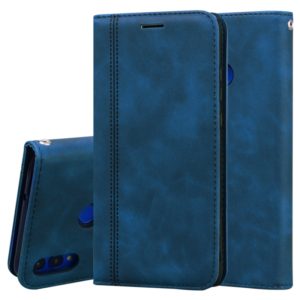 For Huawei Honor 8X Frosted Business Magnetic Horizontal Flip PU Leather Case with Holder & Card Slot & Lanyard(Blue) (OEM)