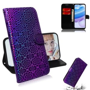For Xiaomi Redmi 10X Pro 5G Solid Color Colorful Magnetic Buckle Horizontal Flip PU Leather Case with Holder & Card Slots & Wallet & Lanyard(Purple) (OEM)