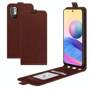 For Xiaomi Redmi Note 10 5G R64 Texture Single Vertical Flip Leather Protective Case with Card Slots & Photo Frame(Brown) (OEM)