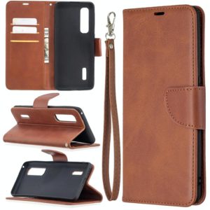 For OPPO Find X2 Pro Retro Lambskin Texture Pure Color Horizontal Flip PU Leather Case, with Holder & Card Slots & Wallet & Lanyard(Brown) (OEM)