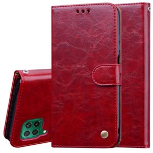 For Huawei P40 Lite Business Style Oil Wax Texture Horizontal Flip Leather Case, with Holder & Card Slots & Wallet(Red) (OEM)